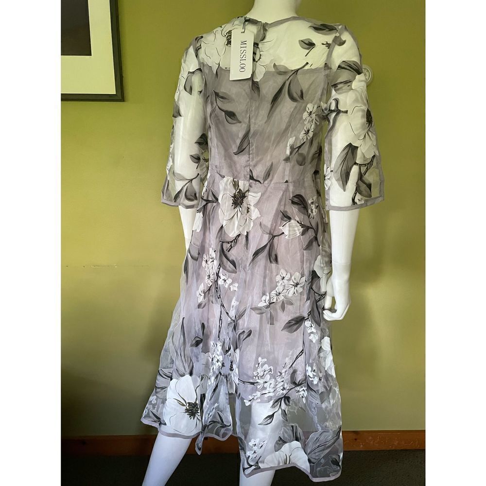 Organza Floral Cocktail Dress Lg